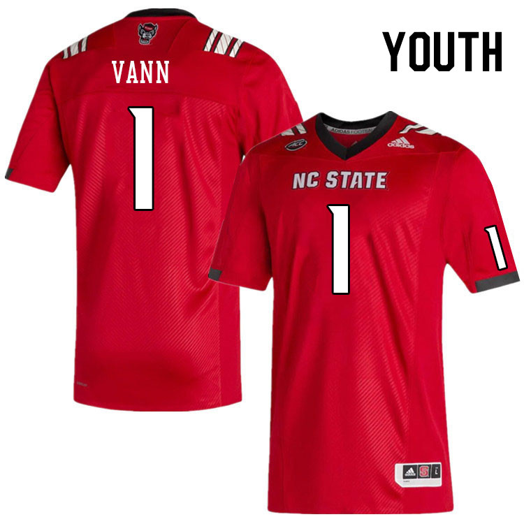 Youth #1 Davin Vann NC State Wolfpack College Football Jerseys Stitched Sale-Red